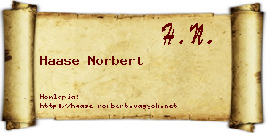 Haase Norbert névjegykártya